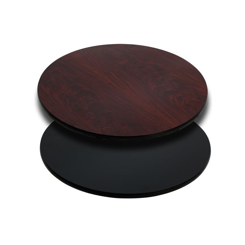 Glenbrook Round Table Top 24'' with Black or Mahogany Reversible Laminate Top by Flash Furniture - SchoolOutlet