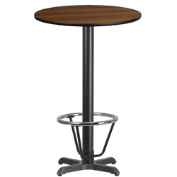 Stiles 24'' Round Hospitality Table with Laminate Top - Bar Height Table Base and Foot Ring by Flash Furniture