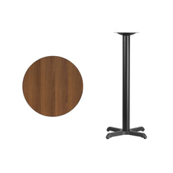 Stiles 24'' Round Hospitality Table with Laminate Top - Bar Height Table Base by Flash Furniture
