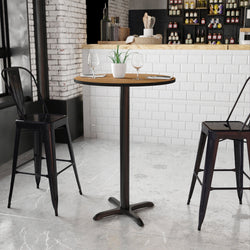 Stiles 30'' Round Hospitality Table with Laminate Top - Bar Height Table Base by Flash Furniture