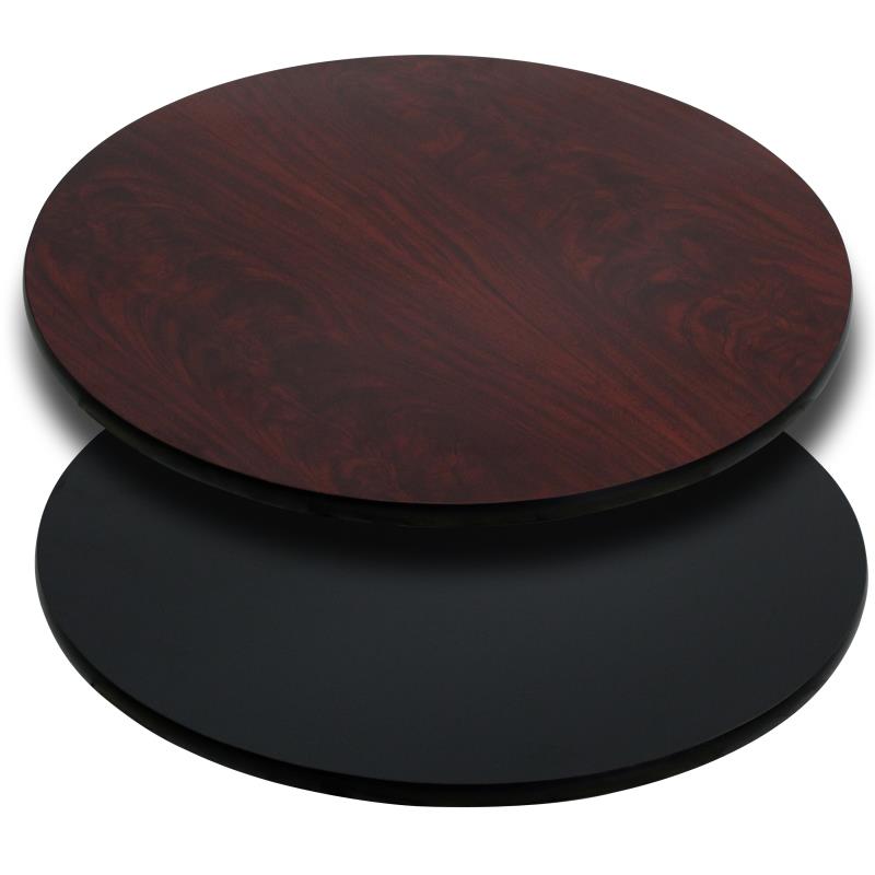 Glenbrook Round Table Top 36'' with Black or Mahogany Reversible Laminate Top by Flash Furniture - SchoolOutlet