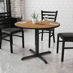 Graniss 36'' Round Hospitality Table with Laminate Top - Table Height Base by Flash Furniture