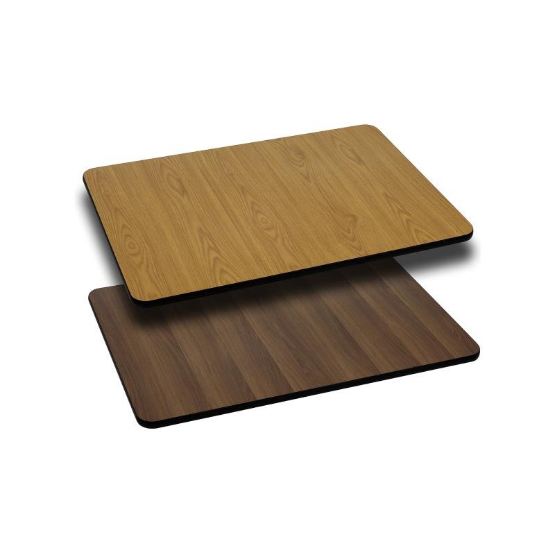 Glenbrook Rectangular Table Top 24" x 30" with Natural or Walnut Reversible Laminate Top by Flash Furniture - SchoolOutlet