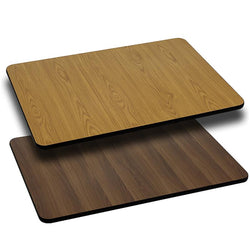Glenbrook Rectangular Table Top 24" x 42" with Natural or Walnut Reversible Laminate Top by Flash Furniture