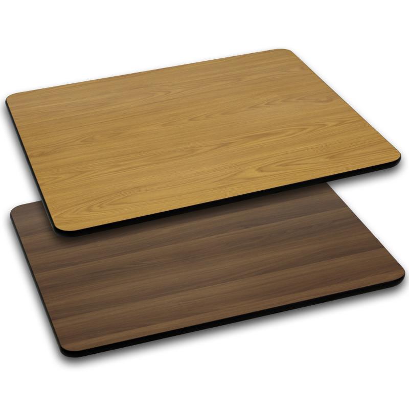 Glenbrook Rectangular Table Top 30'' x 48'' with Natural or Walnut Reversible Laminate Top by Flash Furniture - SchoolOutlet