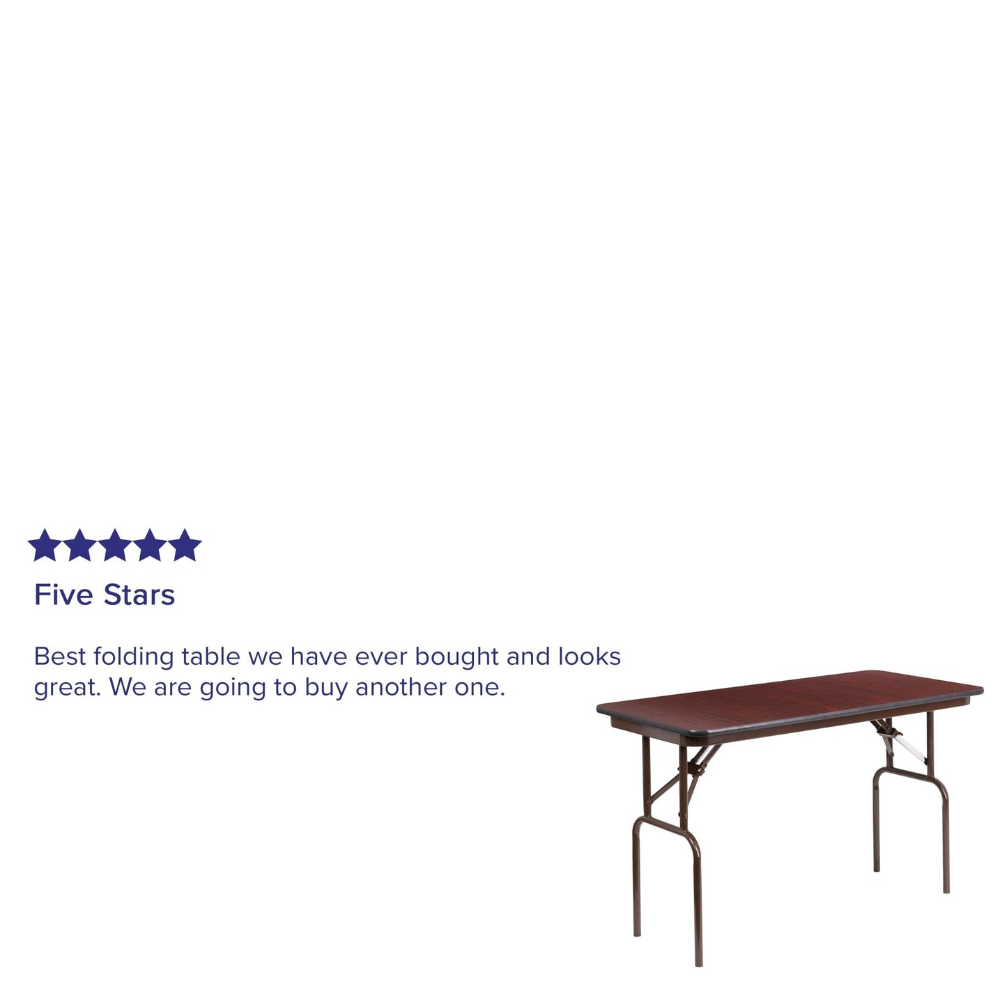 Frankie 4 - Foot Rectangular Banquet Folding Table with Melamine Laminate Top in Mahogany (24"W x 48"D x 30"H) by Flash Furniture - SchoolOutlet