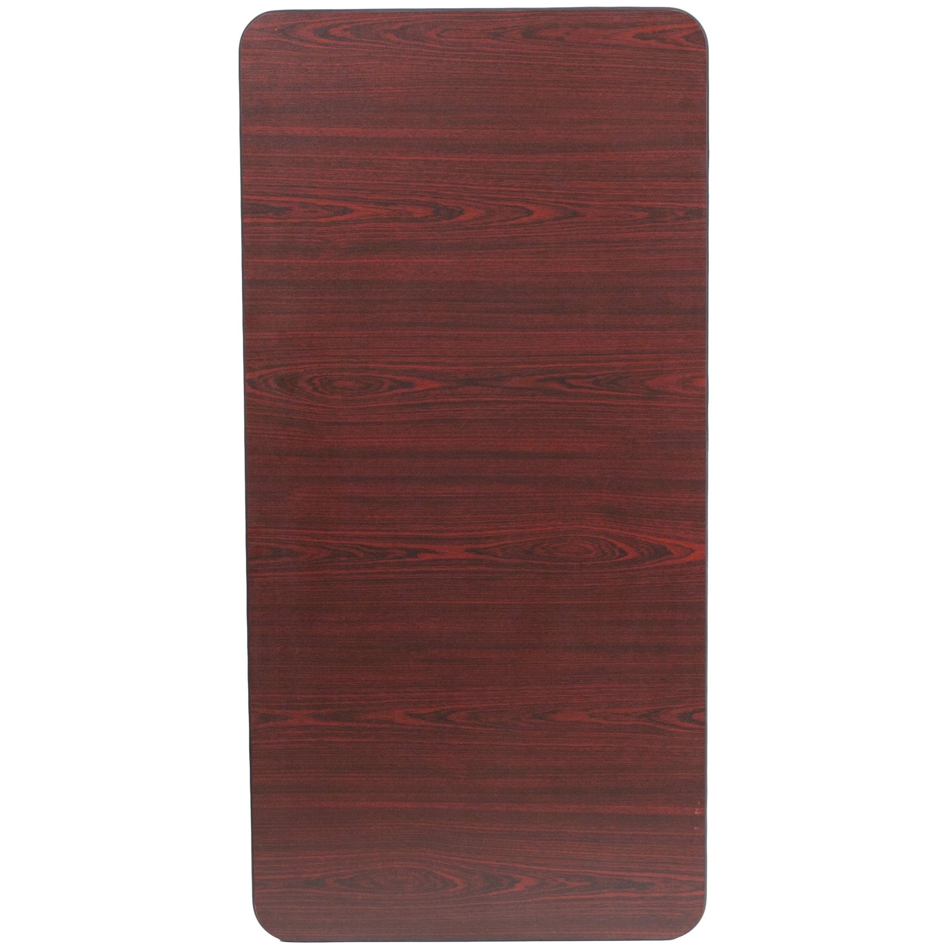 Frankie 4 - Foot Rectangular Banquet Folding Table with Melamine Laminate Top in Mahogany (24"W x 48"D x 30"H) by Flash Furniture - SchoolOutlet
