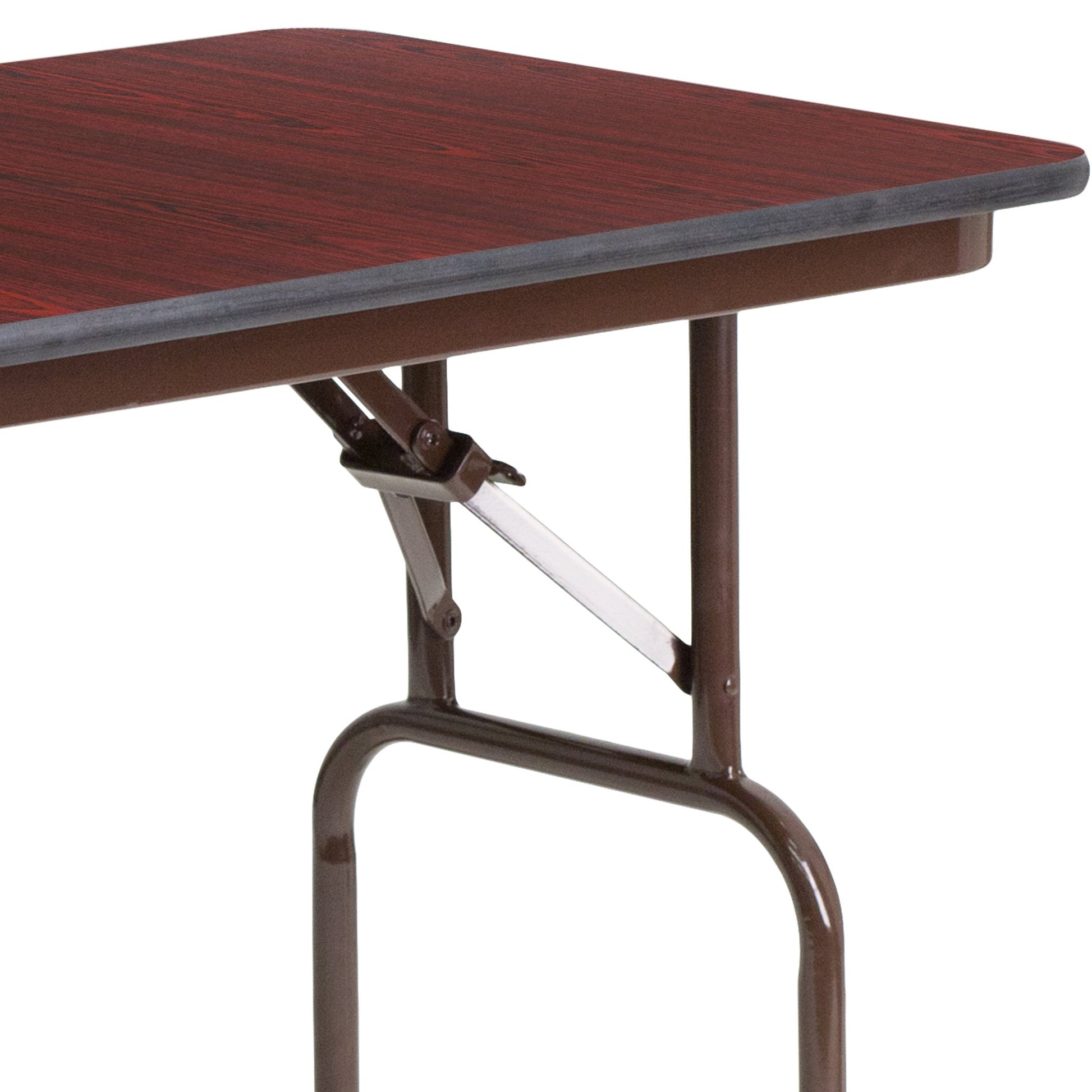 Frankie 4 - Foot Rectangular Banquet Folding Table with Melamine Laminate Top in Mahogany (24"W x 48"D x 30"H) by Flash Furniture - SchoolOutlet