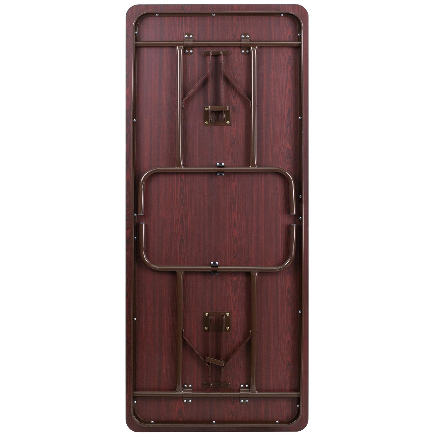 Floyd 6 - Foot Rectangular Banquet Folding Table with High Pressure Laminate Top in Mahogany (30"W x 72"D x 30"H) by Flash Furniture - SchoolOutlet