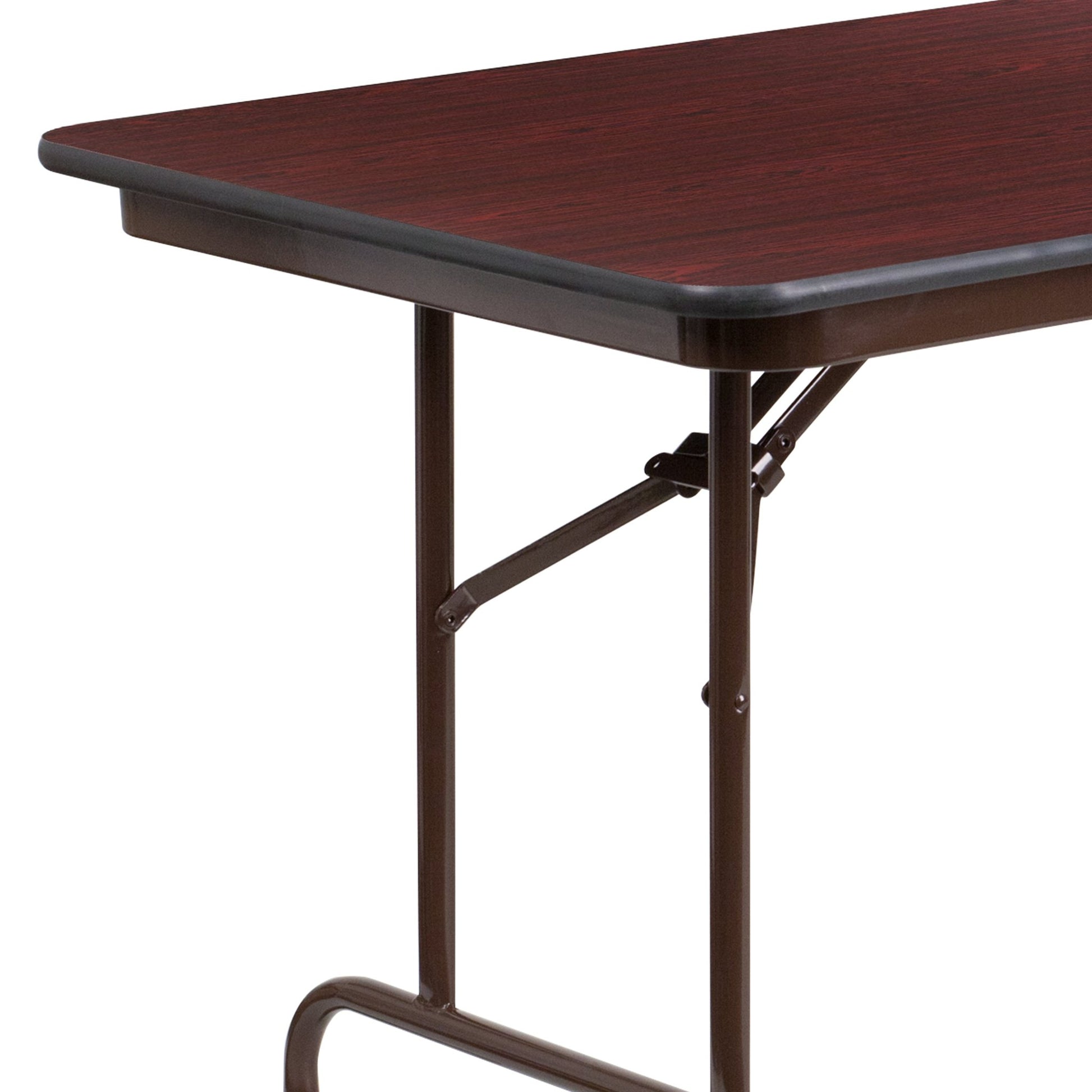 Frankie 6 - Foot Rectangular Banquet Folding Table with Melamine Laminate Top in Mahogany (30"W x 72"D x 30"H) by Flash Furniture - SchoolOutlet
