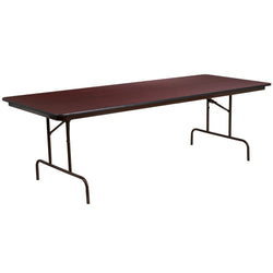 Floyd 8-Foot Rectangular Banquet Folding Table with High Pressure Laminate Top in Mahogany (36"W x 96"D x 30"H) by Flash Furniture