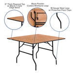 Gerry 4 - Foot Square Wood Folding Banquet Table by Flash Furniture - SchoolOutlet