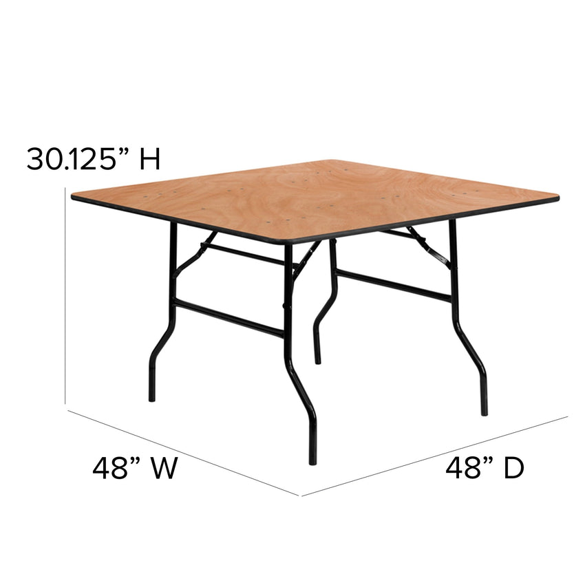 Gerry 4 - Foot Square Wood Folding Banquet Table by Flash Furniture - SchoolOutlet