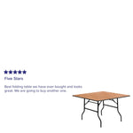Gerry 4 - Foot Square Wood Folding Banquet Table by Flash Furniture - SchoolOutlet