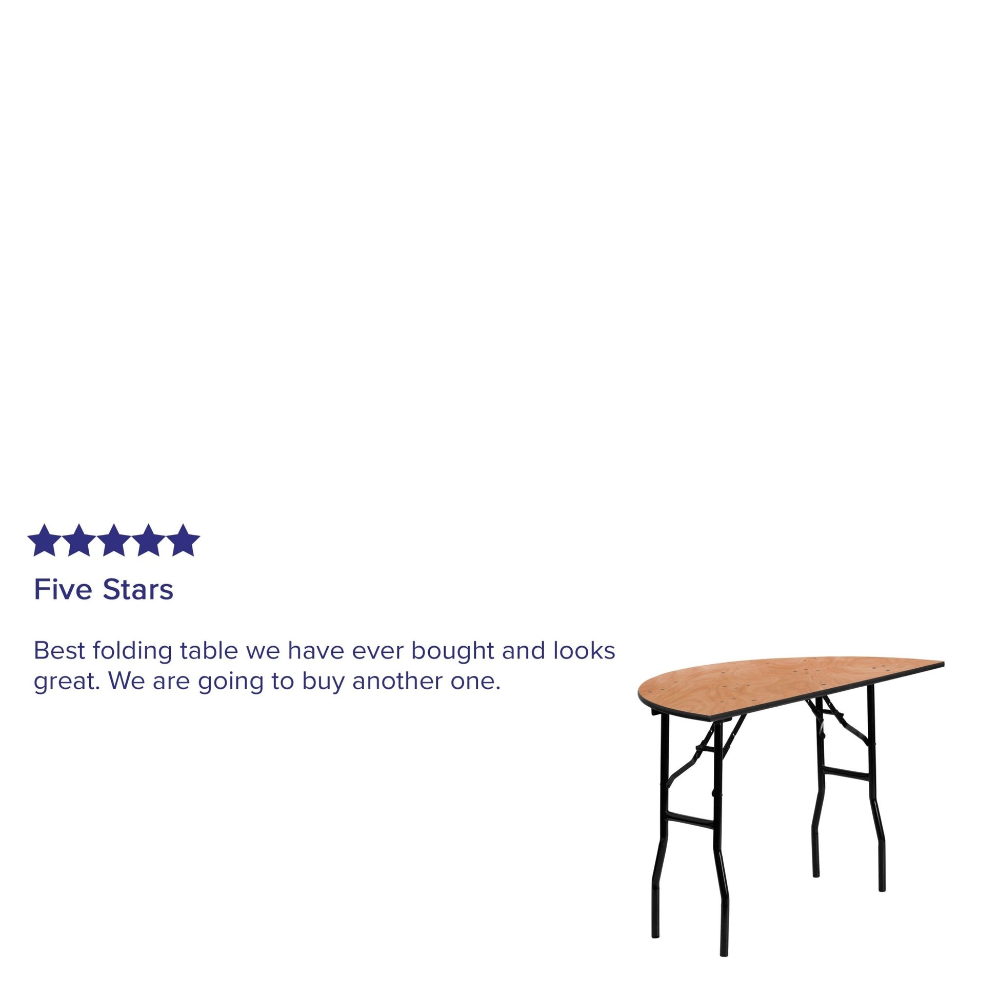 Furman 4 - Foot Half - Round Wood Folding Banquet Table by Flash Furniture - SchoolOutlet