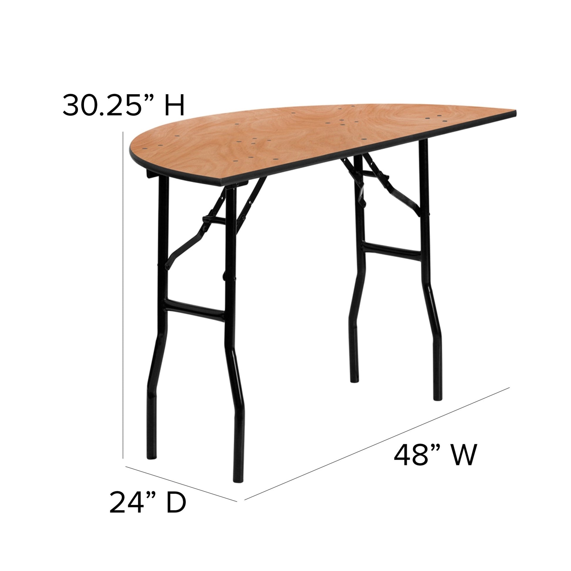 Furman 4 - Foot Half - Round Wood Folding Banquet Table by Flash Furniture - SchoolOutlet