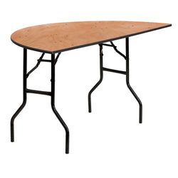 Furman 5-Foot Half-Round Wood Folding Banquet Table by Flash Furniture