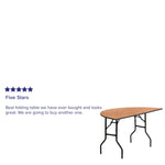 Furman 5 - Foot Half - Round Wood Folding Banquet Table by Flash Furniture - SchoolOutlet