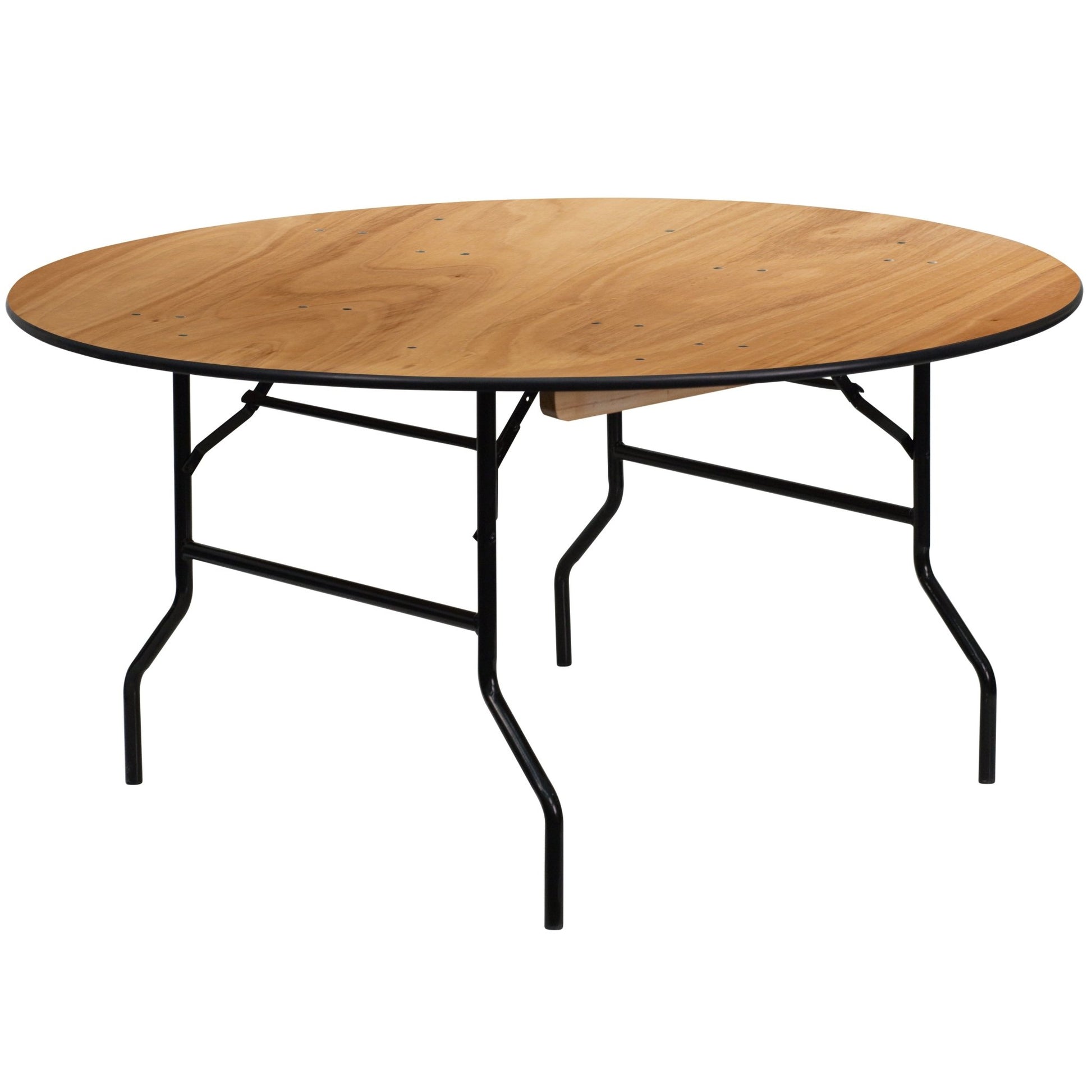 Furman 5 - Foot Round Wood Folding Banquet Table with Clear Coated Finished Top by Flash Furniture - SchoolOutlet