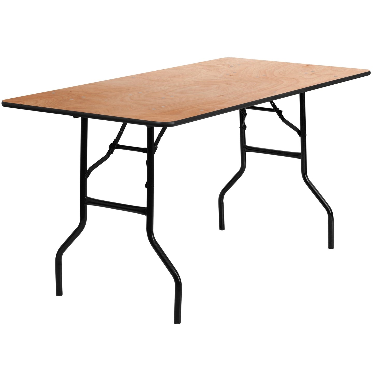 Gael 5 - Foot Rectangular Wood Folding Banquet Table with Clear Coated Finished Top by Flash Furniture - SchoolOutlet