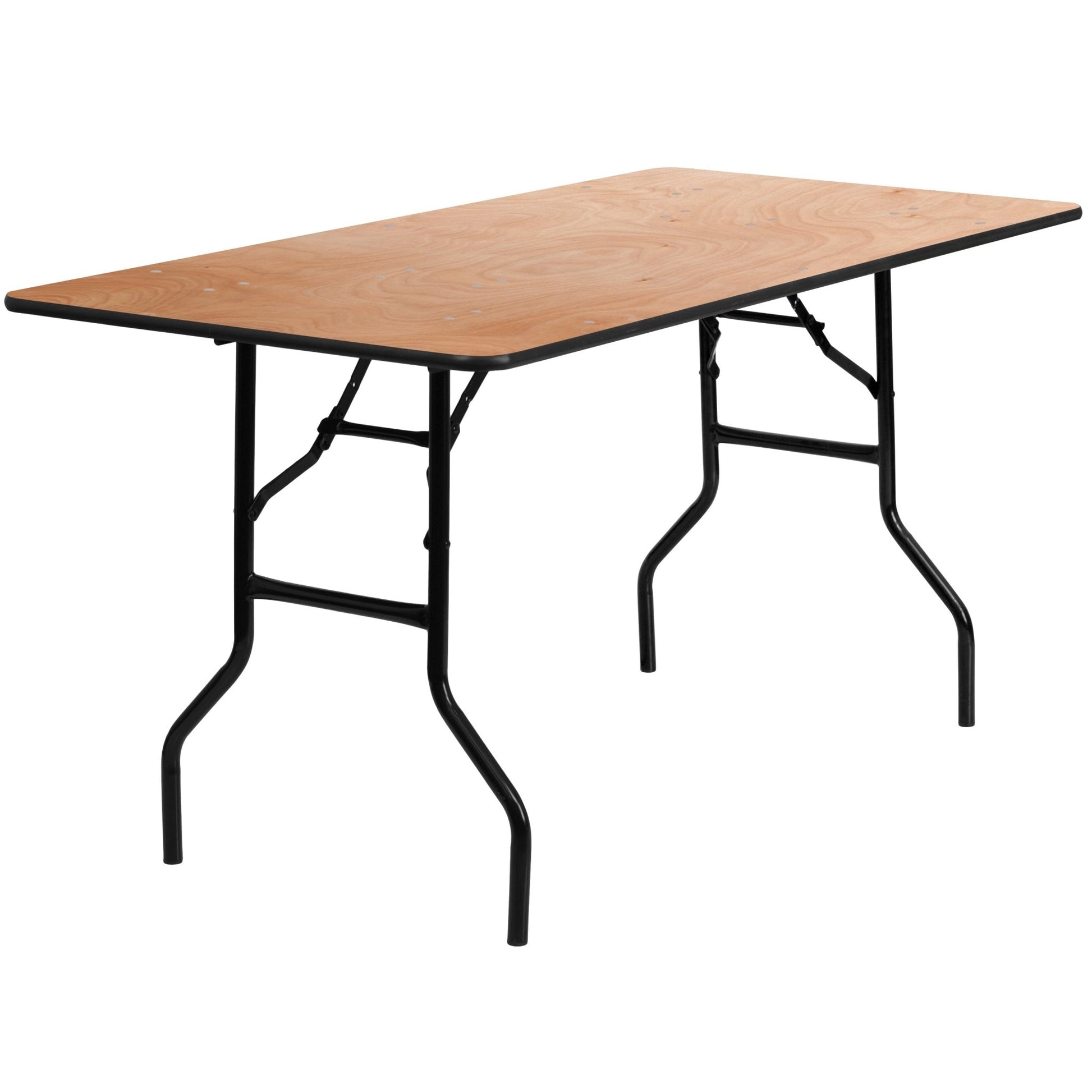 Gael 5 - Foot Rectangular Wood Folding Banquet Table with Clear Coated Finished Top by Flash Furniture - SchoolOutlet