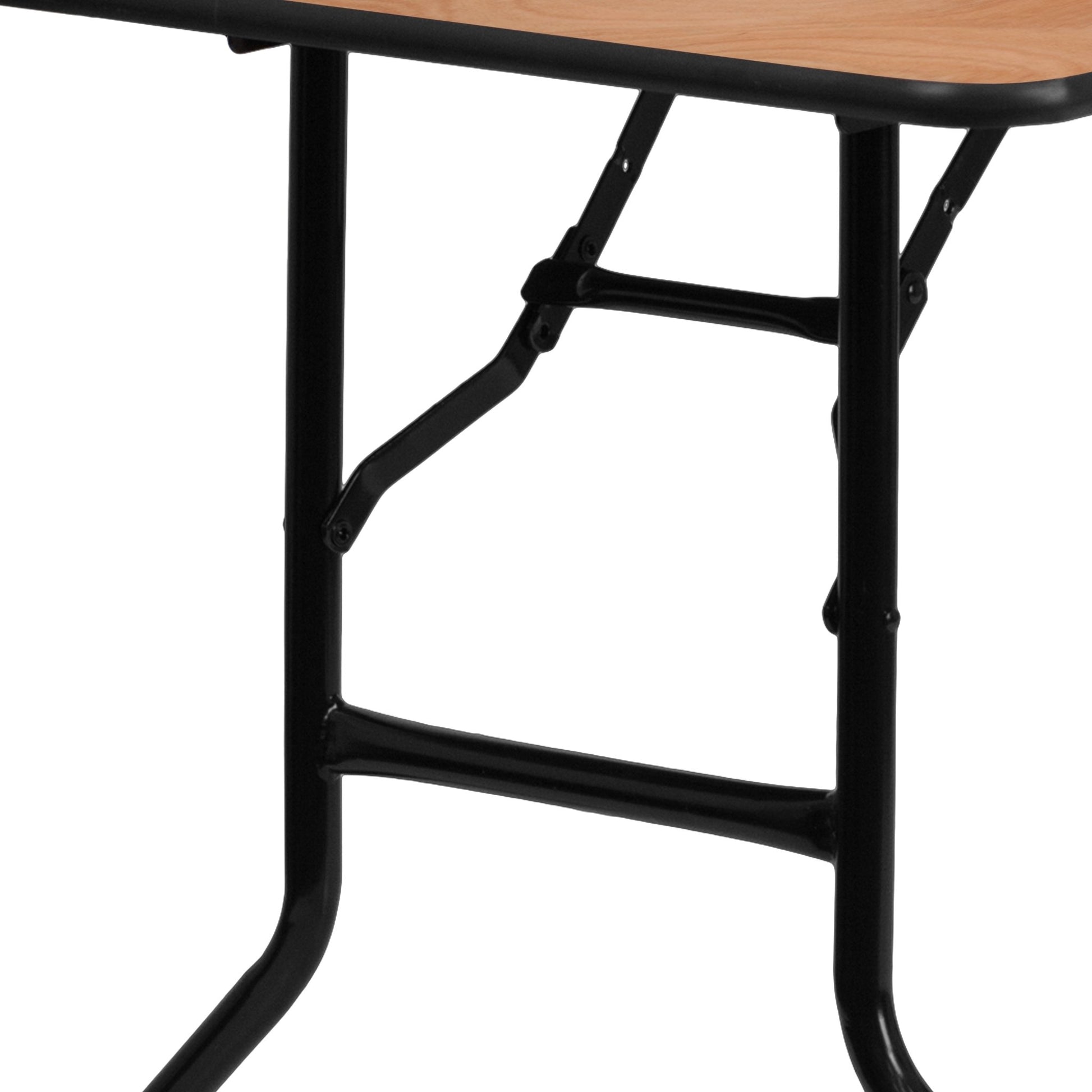 Gael 5 - Foot Rectangular Wood Folding Banquet Table with Clear Coated Finished Top by Flash Furniture - SchoolOutlet