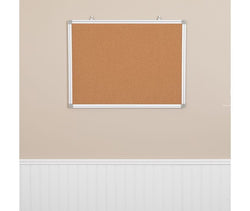 HERCULES Series 23.5"W x 17.75"H Natural Cork Board with Aluminum Frame