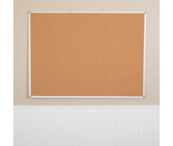 HERCULES Series 47.25"W x 35.5"H Natural Cork Board with Aluminum Frame