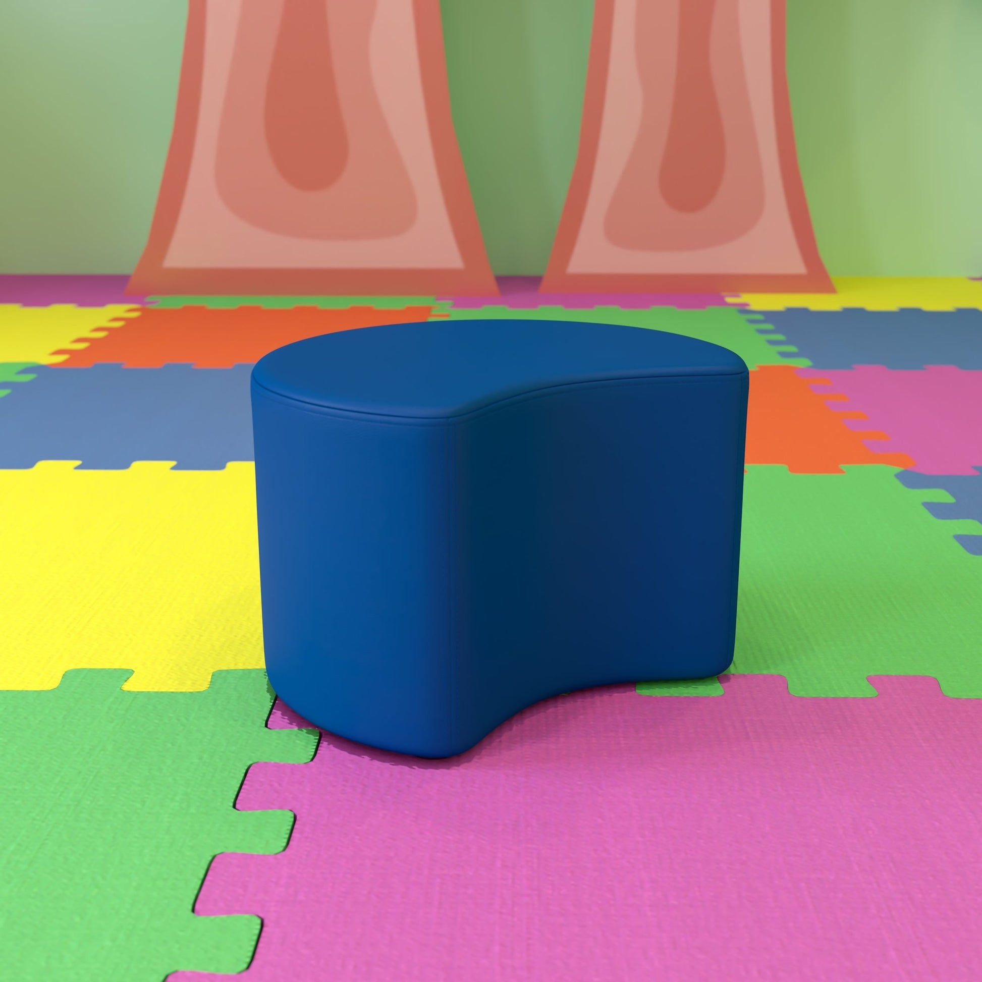 Flash Furniture Nicholas Soft Seating Flexible Moon Modular Ottoman for Classrooms and Daycares - 12" Seat Height - SchoolOutlet