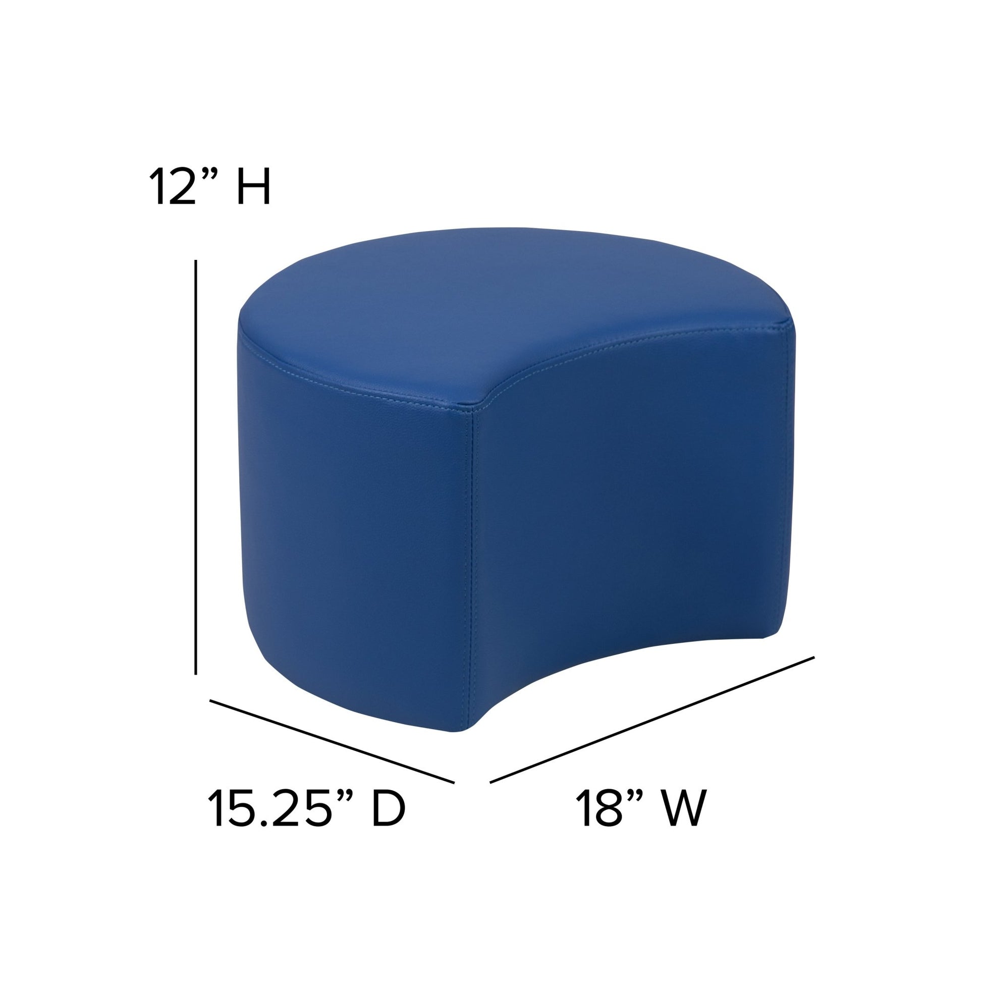 Flash Furniture Nicholas Soft Seating Flexible Moon Modular Ottoman for Classrooms and Daycares - 12" Seat Height - SchoolOutlet