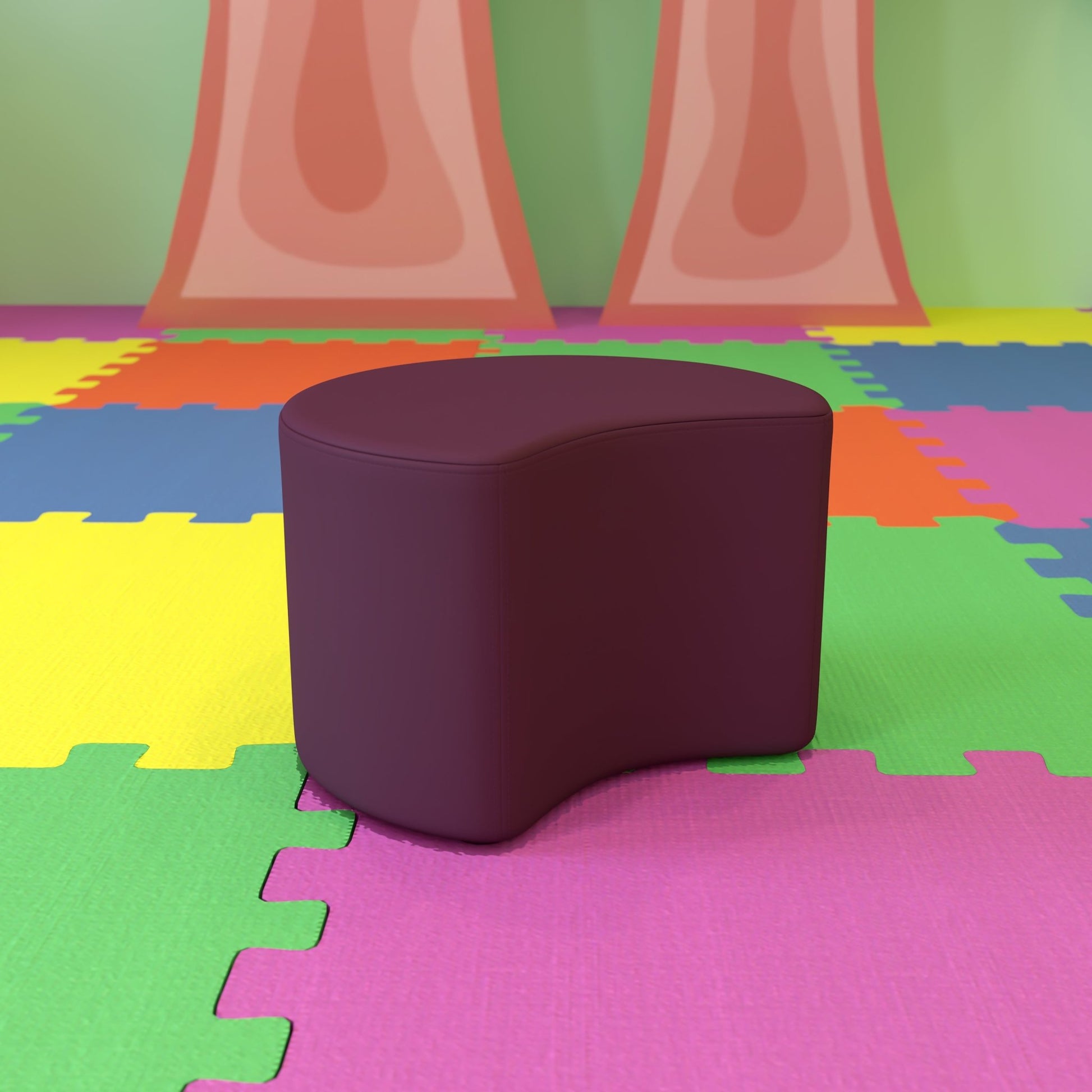 Flash Furniture Nicholas Soft Seating Flexible Moon Modular Ottoman for Classrooms and Daycares - 12" Seat Height - SchoolOutlet