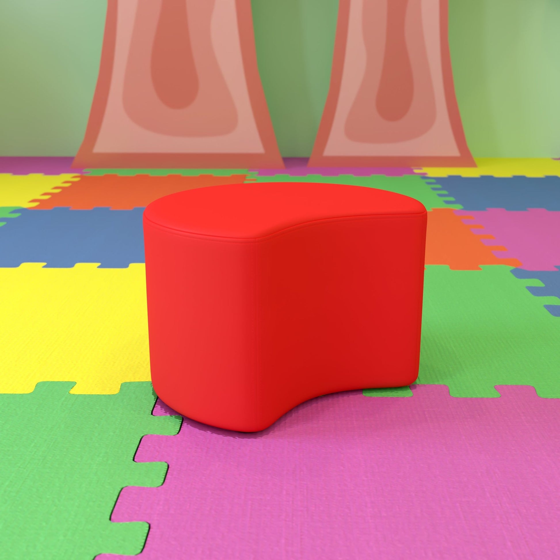 Flash Furniture Nicholas Soft Seating Flexible Moon Modular Ottoman for Classrooms and Daycares - 12" Seat Height - SchoolOutlet