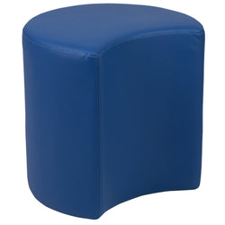 Flash Furniture Nicholas Soft Seating Flexible Moon Modular Ottoman for Classrooms and Common Spaces - 18" Seat Height