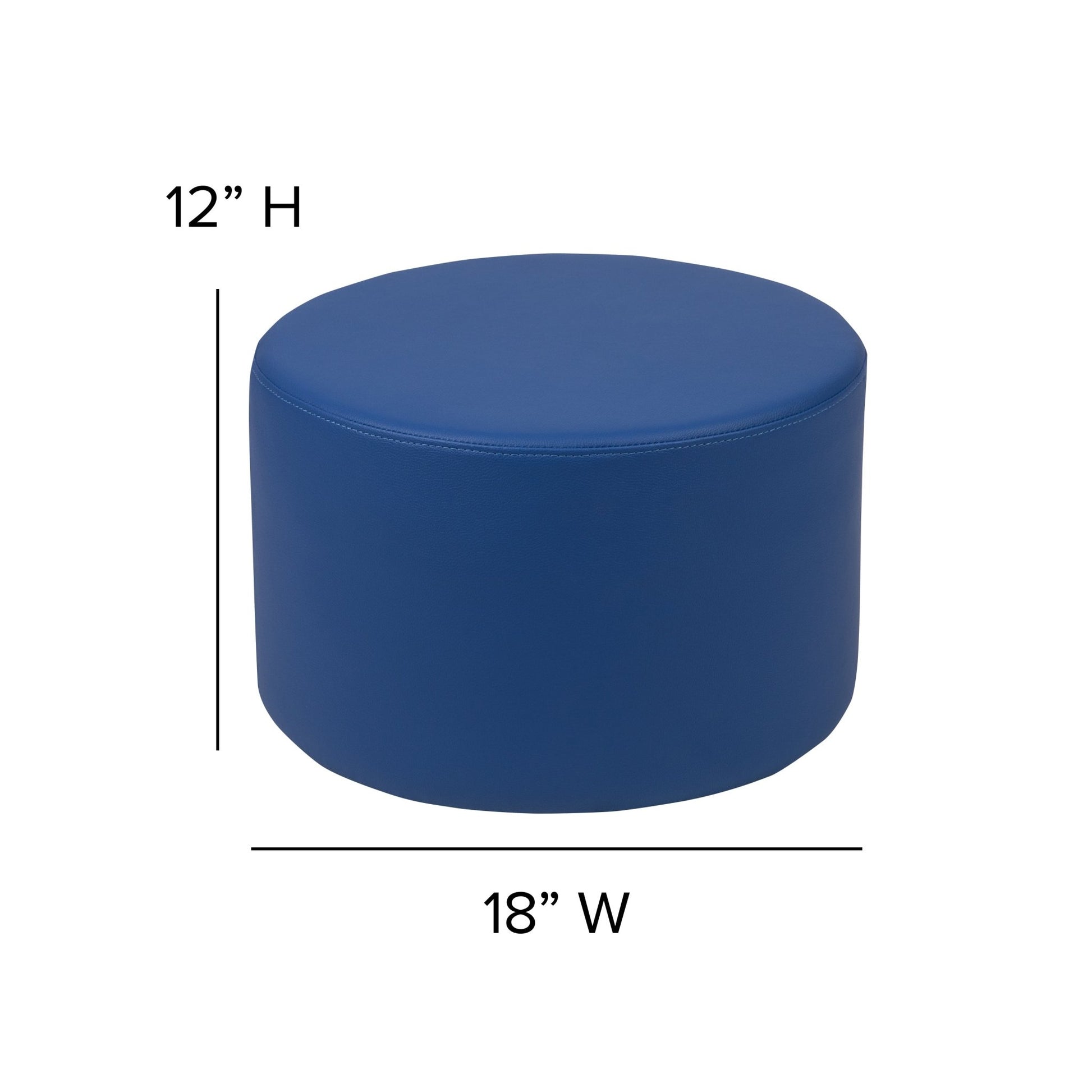 Flash Furniture Nicholas Soft Seating Flexible Round Modular Ottoman for Classrooms and Daycares - 12" Seat Height - SchoolOutlet