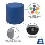 Flash Furniture Nicholas Soft Seating Flexible Round Modular Ottoman for Classrooms and Common Spaces - 18