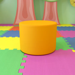 Flash Furniture Nicholas Large Soft Seating Flexible Round for Classrooms and Common Spaces - Yellow (18"H x 24"Diameter)