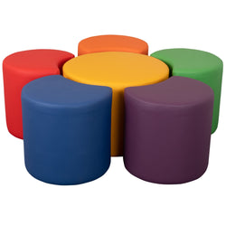 Flash Furniture Nicholas Soft Seating Flexible Flower Set for Classrooms and Common Spaces - Assorted Colors (18"H)