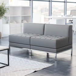 HERCULES Imagination Series 2 Piece Waiting Room LeatherSoft Lounge Set - Reception Bench by Flash Furniture