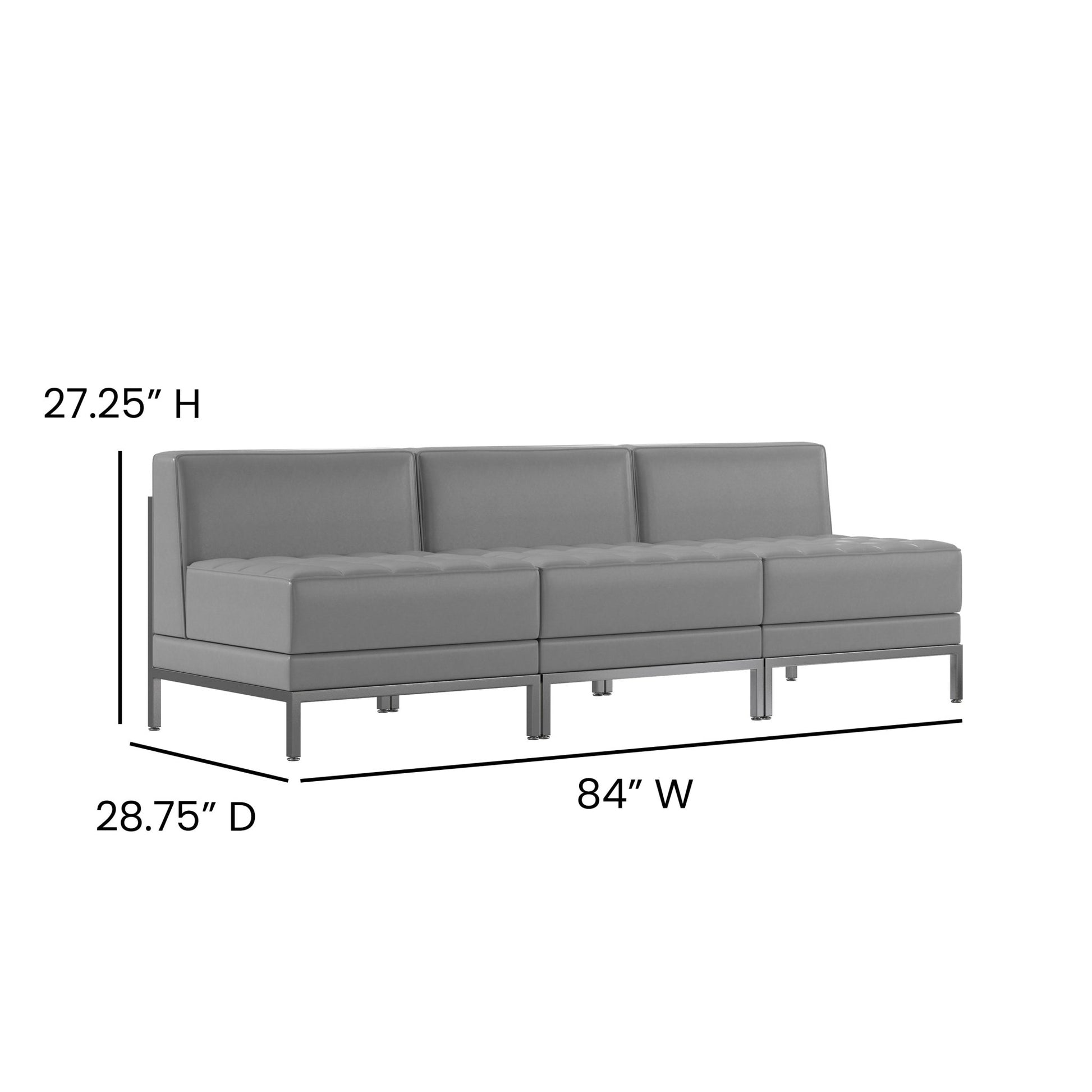 HERCULES Imagination Series 3 Piece Waiting Room LeatherSoft Lounge Set - Reception Bench by Flash Furniture - SchoolOutlet