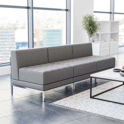 HERCULES Imagination Series 3 Piece Waiting Room LeatherSoft Lounge Set - Reception Bench by Flash Furniture