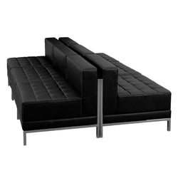 HERCULES Imagination Series 6 Piece Black LeatherSoft Waiting Room Lounge Set - Reception Bench by Flash Furniture