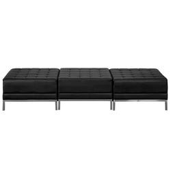 HERCULES Imagination Series Black LeatherSoft Ottomans - Three Seat Bench by Flash Furniture