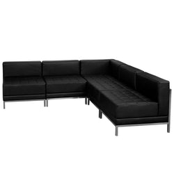 HERCULES Imagination Series Black LeatherSoft Sectional Configuration, 5 Pieces by Flash Furniture