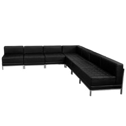 HERCULES Imagination Series Black LeatherSoft Sectional Configuration, 7 Pieces by Flash Furniture