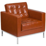 HERCULES Lacey Series Contemporary LeatherSoft Chair with Stainless Steel Frame by Flash Furniture - SchoolOutlet