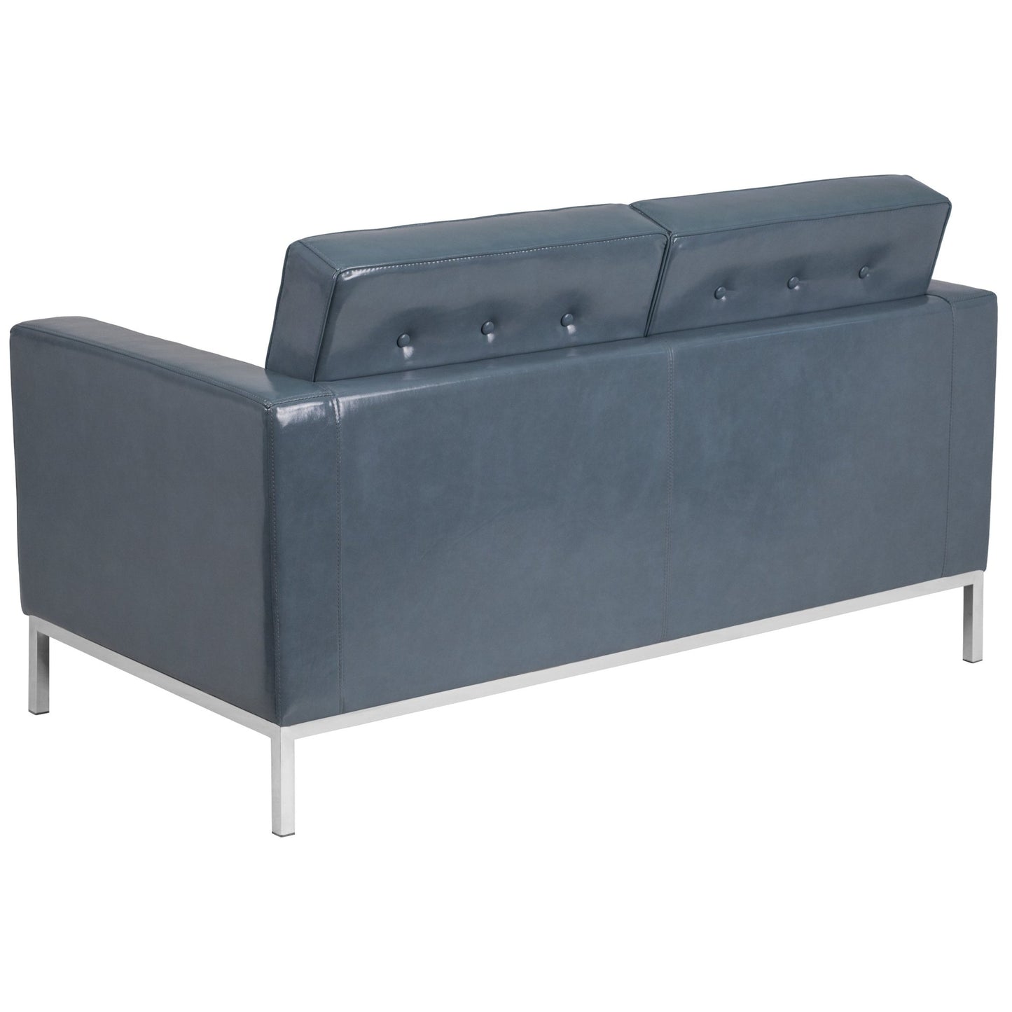 HERCULES Lacey Series Contemporary LeatherSoft Loveseat with Stainless Steel Frame by Flash Furniture - SchoolOutlet