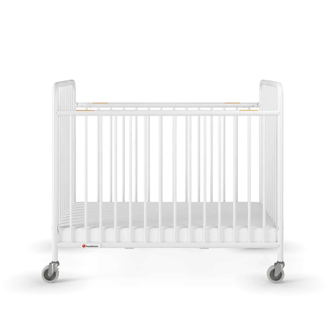 Foundations Stowaway Compact Metal Folding Crib (FOU-1231090) - SchoolOutlet