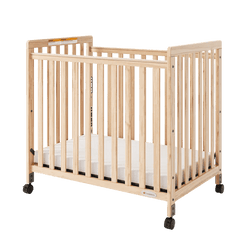 Foundations Safetycraft Fixed-Side Compact Crib w/ Adjustable Mattress Board - Slatted End Panels (FOU-1631040)