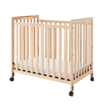 Foundations Safetycraft Fixed-Side Compact Crib w/ Adjustable Mattress Board - Slatted End Panels (FOU-1631040) - SchoolOutlet