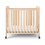 Foundations Safetycraft Fixed-Side Compact Crib w/ Adjustable Mattress Board - Slatted End Panels (FOU-1631040) - SchoolOutlet